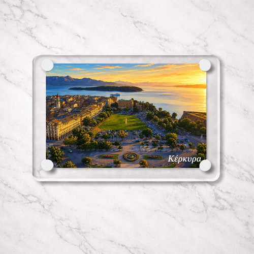 Acrylic fridge magnet 6x9cm – Corfu, Greek Summer collection