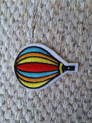 Hot air balloon iron-on patch new, heat transfer motif