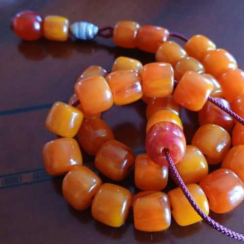 Mastic worry beads used with 33 beads and silver bead