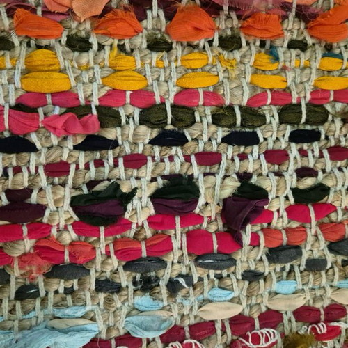 Multicolored knitted rug like new, rectangular 1.50x2.00