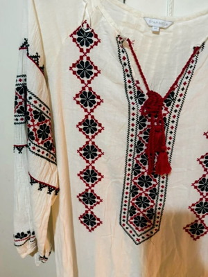 Star Mela Boho κεντητό φόρεμα τουνίκ 100% βαμβάκι σαν καινούργιο M/L