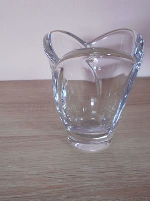 Small glass vase used, height 16 cm, diameter 13 cm