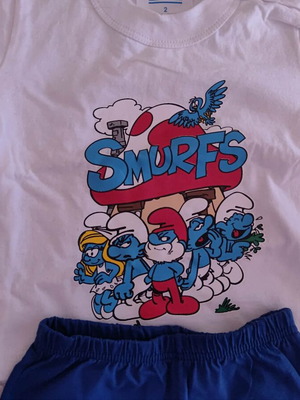 Παιδικό βρεφικό καλοκαιρινό σετ Smurfs 100% βαμβακερό Νο 2