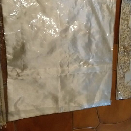 Decorative satin embroidered pillowcases with golden beads new, set of 4