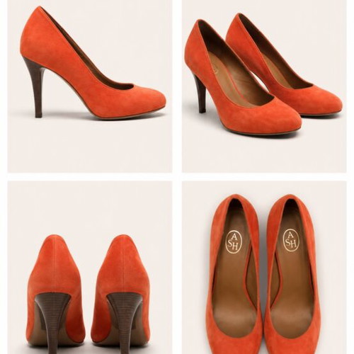 Ash high heel shoes like new, orange suede, size 40