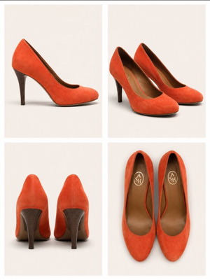 Ash high heel shoes like new, orange suede, size 40