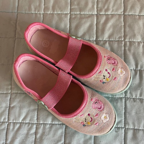 Peppa Pig children's fabric ballerina shoes used, size 27, pink