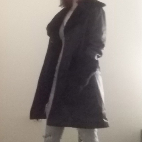 Leather coat new, size medium, black