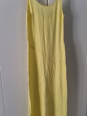 Long cotton summer dress, yellow, size S-M