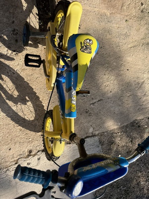 Παιδικό BMX ποδήλατο μεταχειρισμένο, μπλε και κίτρινο με σχέδιο φιδιού
