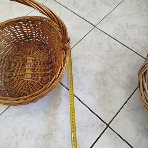 Wicker baskets used, set of two, large and medium size