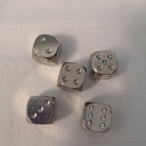 Metal dice set used, pack of 5