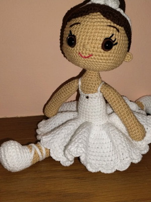 Crochet ballerina new, handmade with details