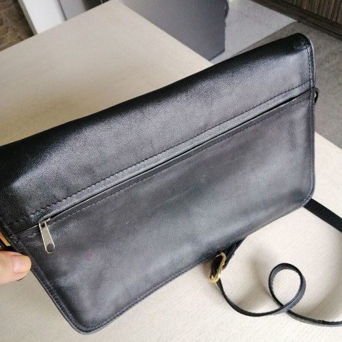 Italian crossbody bag genuine leather black like new