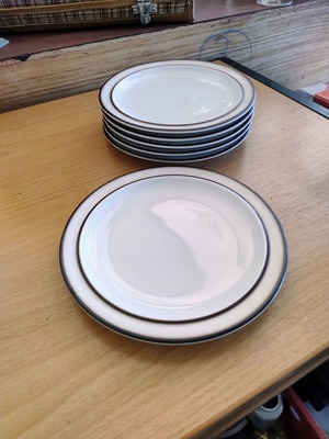 Thomas Germany set of six porcelain fruit plates, vintage mid century