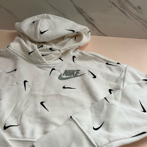Nike fleece hoodie for girls 7-8 years like new, white