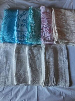 Handmade blankets and throws, like new, blue pink white shades