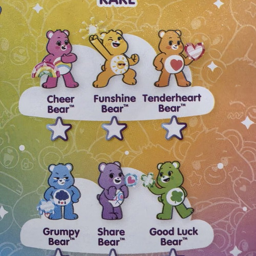 Care Bears rare flocked figure set, new
