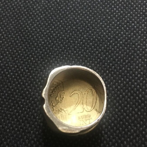 Ring silver with gold leaf new