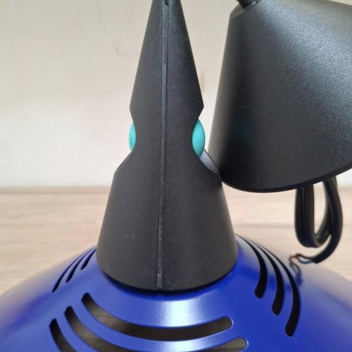 Memphis style blue pendant lamp, E27 fitting