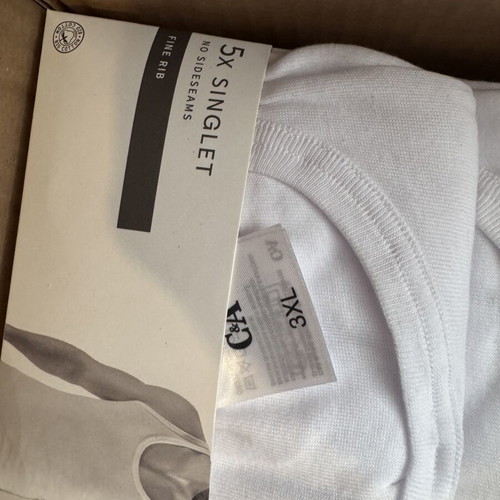Carskorse tank tops new, 5 pieces, 100% cotton, white