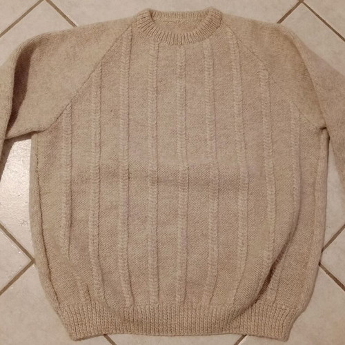 Handmade wool sweater for boys like new, beige, sizes 110-116 cm