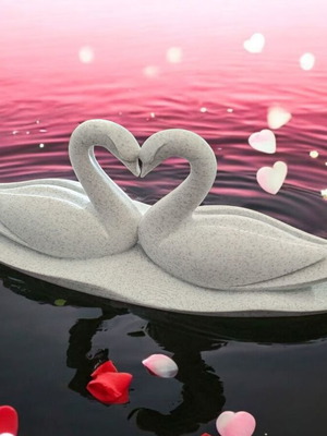 Love Swans decorative sculpture made to order