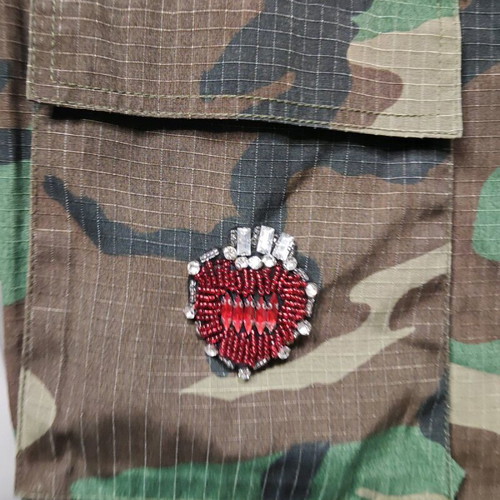 Anemi Military Jacket with Embroidered Patches and Fringes like new