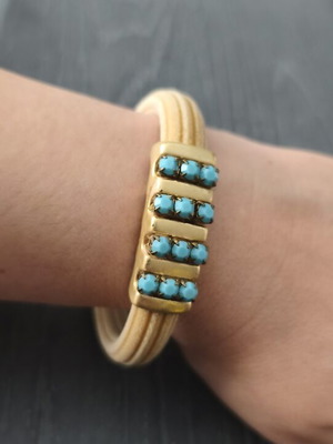 Vintage Boho bracelet turquoise and gold, like new