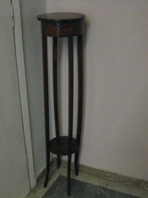 Solid Walnut Flower Stand used, 1950s, 110 cm height