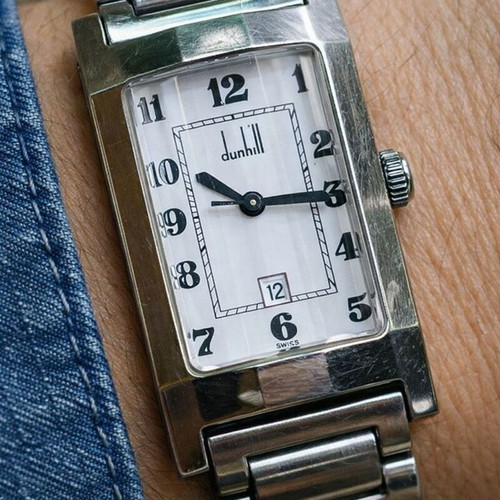 Dunhill Swiss Made QW-712 Rectangular Premium Series watch like new, white dial