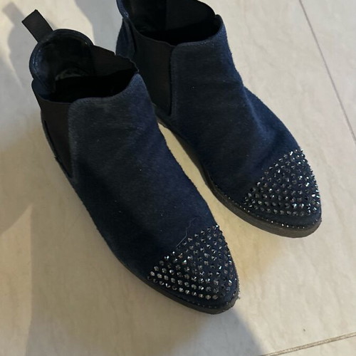 Shoes with glitter used, blue, size 38