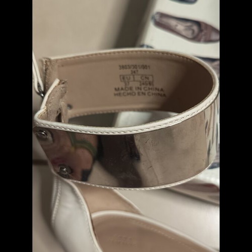 Zara white sandals with silver straps, size 37