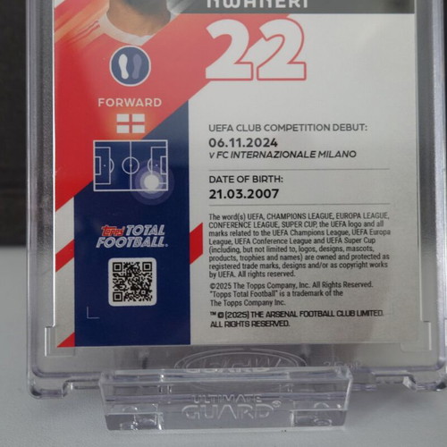 Topps Total Football 2025-26 Ethan Nwaneri Arsenal FC Vibrant Velocity 1/5 new