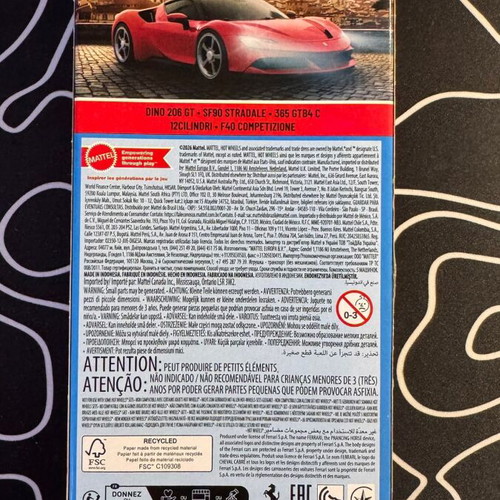 Hot Wheels Ferrari 5-Pack New, F40 Competizione SF90 250 GTO 12Cilindri