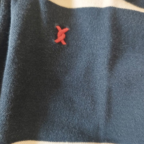 The Bostonians men's striped polo shirt size L used, blue and red