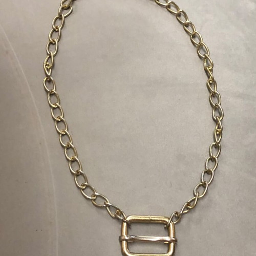 Chunky Gold Chain Necklace with Buckle Pendant new