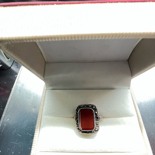 Silver ring with brown stone like new