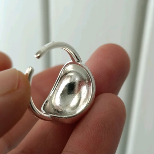 Women's adjustable ring with matte satin finish 925 silver new