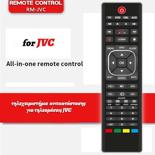 Remote control replacement for JVC TVs new