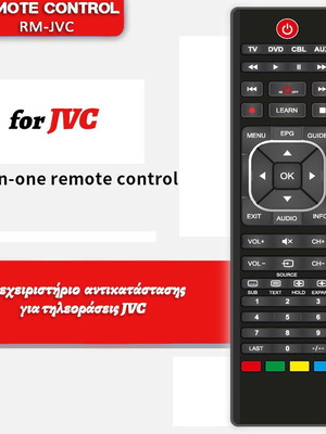 Remote control replacement for JVC TVs new