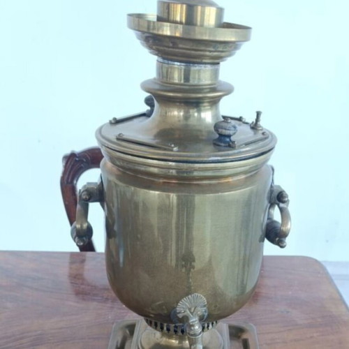 Russian Samovar 1928 used, brass collectible set from Tula
