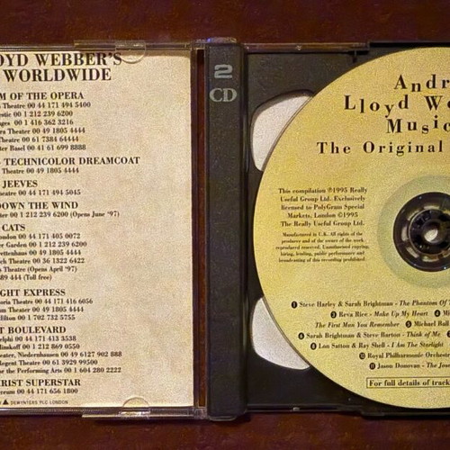 Andrew Lloyd Webber's Musicals The Original Collection double CD near mint