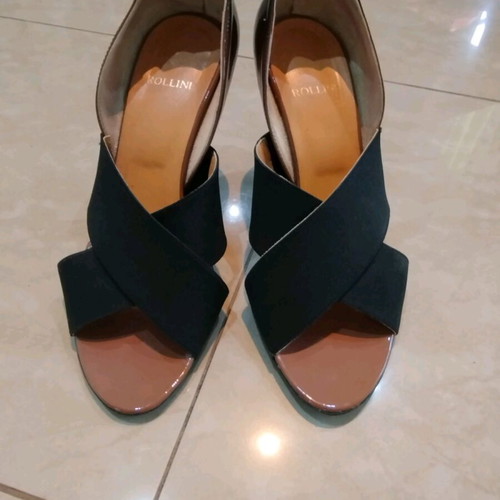 Rollini vintage patent leather pumps used size 38 brown-black