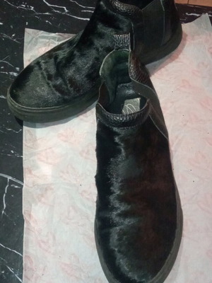 Pony leather ankle boots black size 40 like new