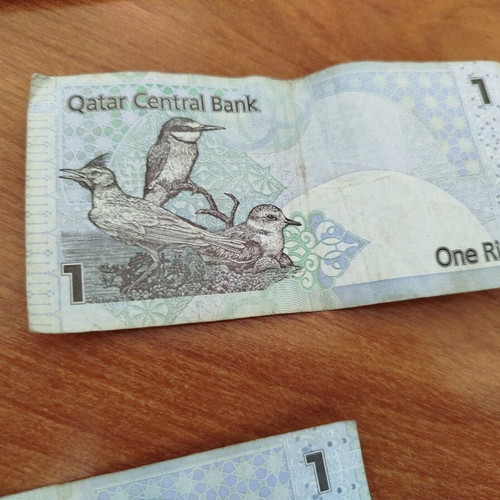Qatar riyal banknotes used, pack of 3