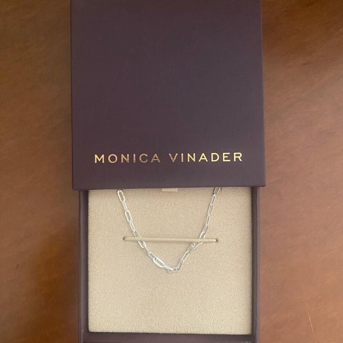 Monika Vinader Paperclip Chain 925 Sterling Silver Bracelet new