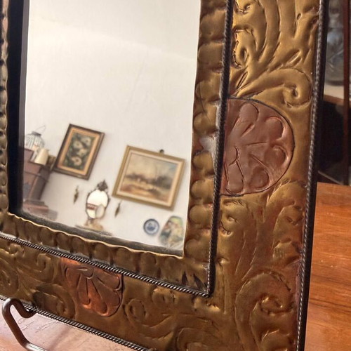 Turkish Mirror used, brass peel decorative 25.5x17 cm