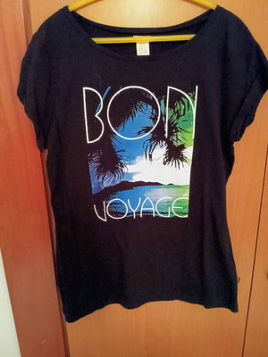 La Redoute cotton t-shirt with Bon Voyage logo black, new