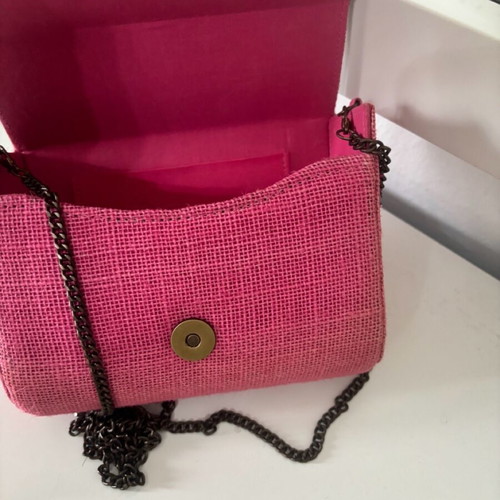 Handmade crossbody bag new, pink with embroidery